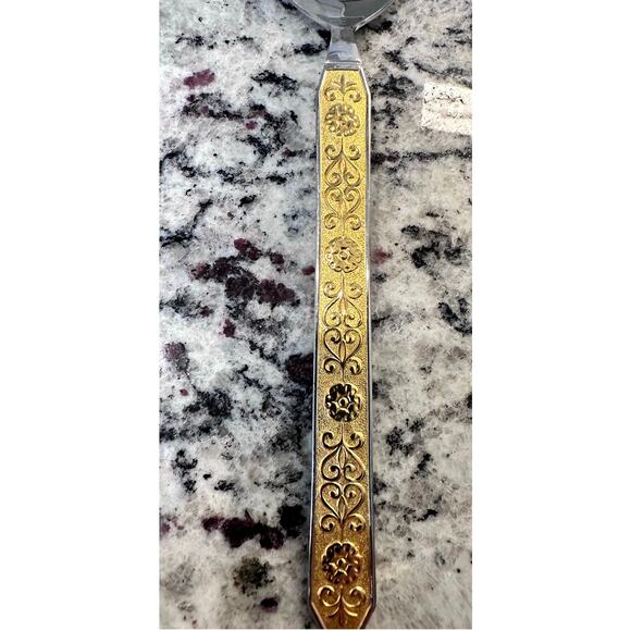 Noritake Gold Esperanza Stainless-Vintage Japan-Retired-Very Rare-Serving Spoon - Picture 2 of 4